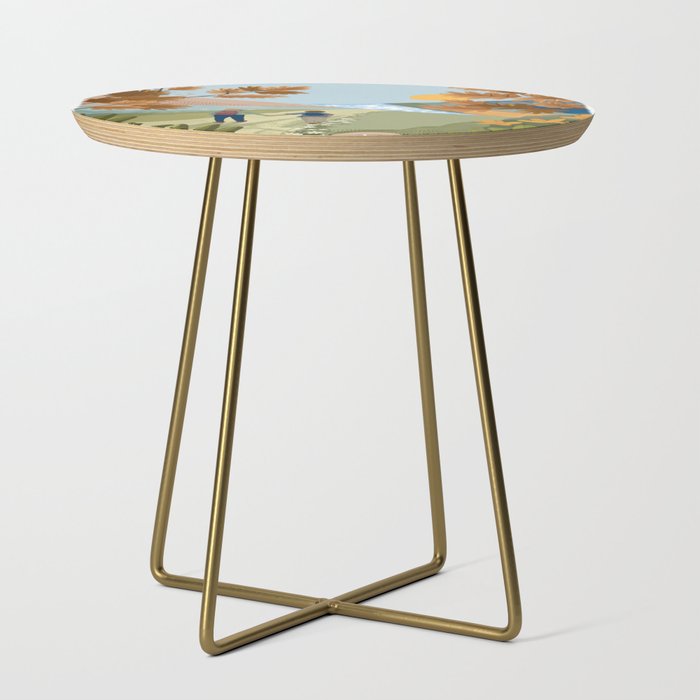 Couple Hiking Through colorful landscape Side Table Gallery Image 1