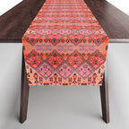 Bohemian Berber Orange Handmade Moroccan Fabric Texture Table Runner Gallery Image 1