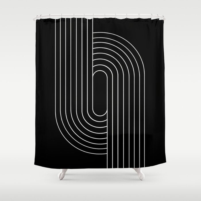 Oval Lines Abstract XIII Shower Curtain Gallery Image 1