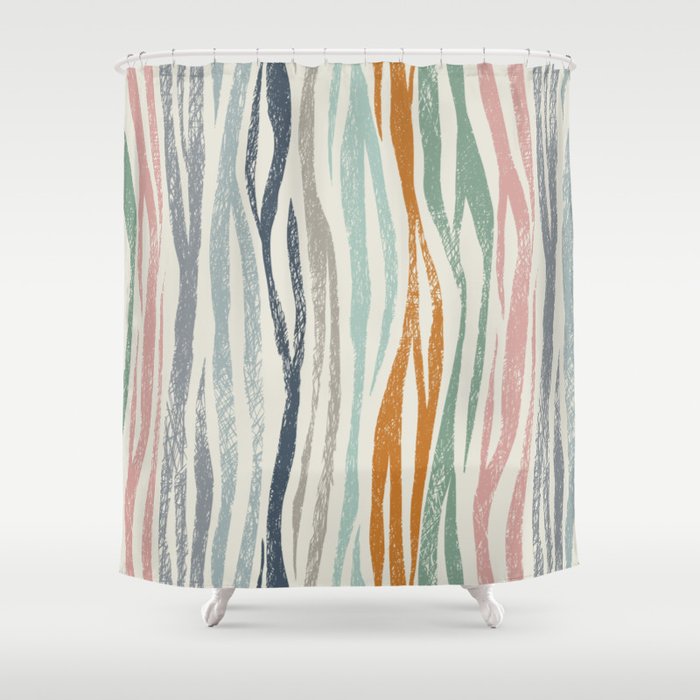 Black Forest Kid Animal Stripes Shower Curtain Gallery Image 1