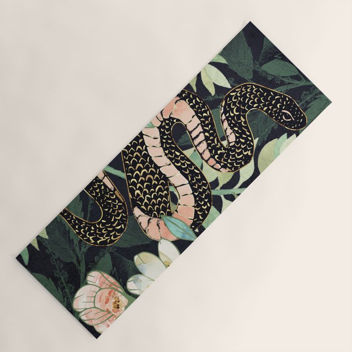 Metallic Floral Snake Yoga Mat Gallery Image 1