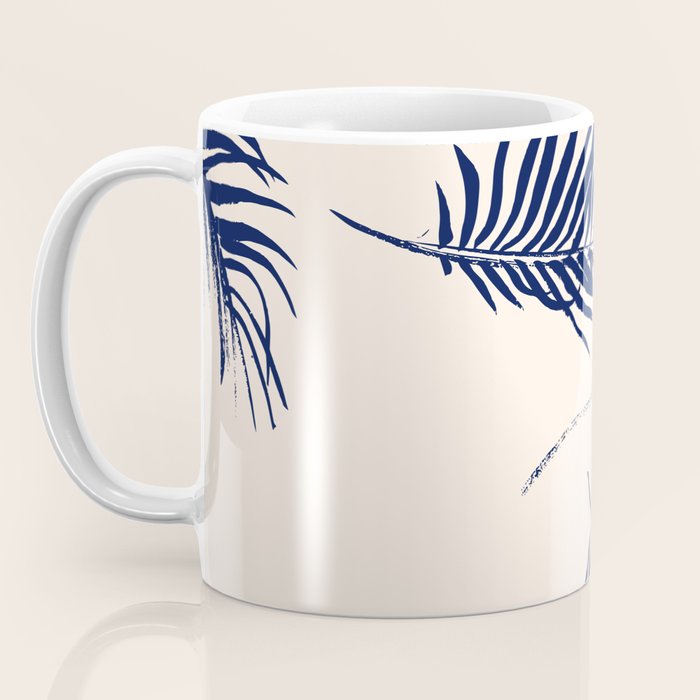 Blue Palm Leaves x Dry Brush Coffee Mug Gallery Image 3
