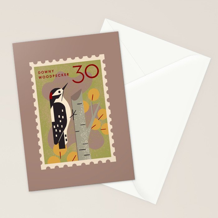 Woodpecker Postage Stamp Stationery Card Gallery Image 2