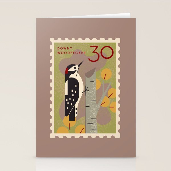 Woodpecker Postage Stamp Stationery Card Gallery Image 1