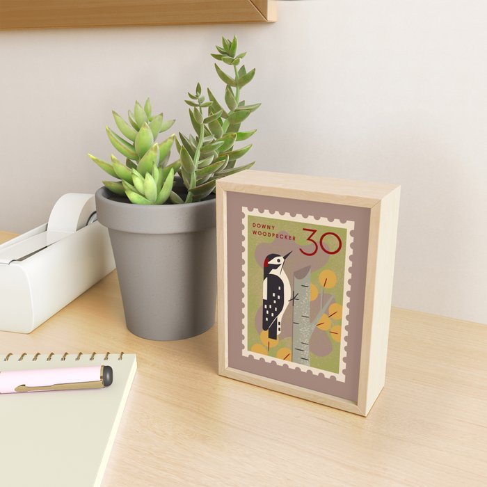 Woodpecker Postage Stamp Mini Art Print Gallery Image 2