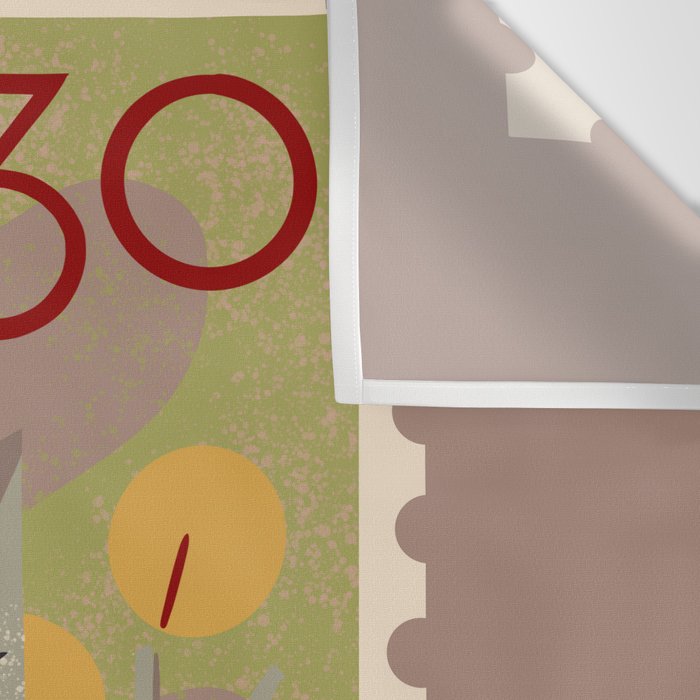 Woodpecker Postage Stamp Wall Tapestry Gallery Image 3