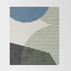Lines Color Shapes - Blue Green Black Throw Blanket Gallery Image 2