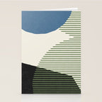 Lines Color Shapes - Blue Green Black Stationery Card Gallery Image 2