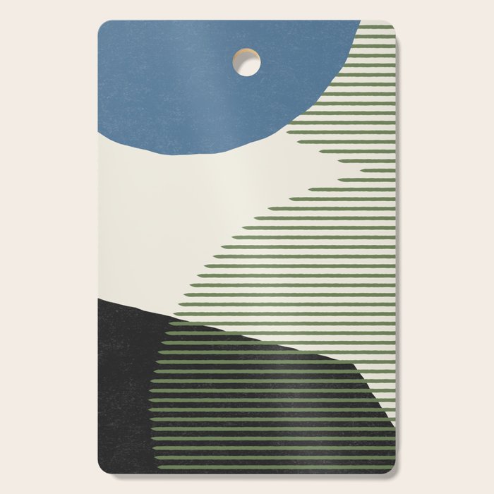 Lines Color Shapes - Blue Green Black Cutting Board Gallery Image 1