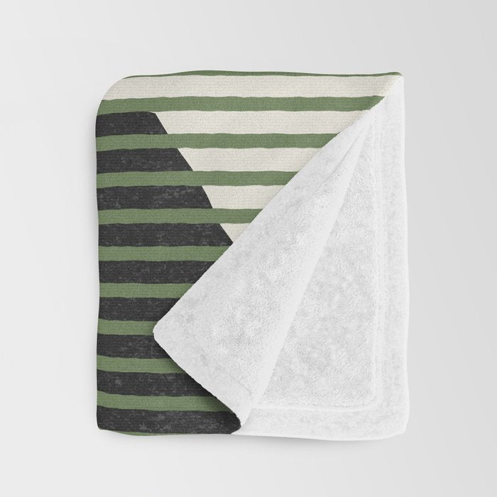 Lines Color Shapes - Blue Green Black Throw Blanket Gallery Image 3
