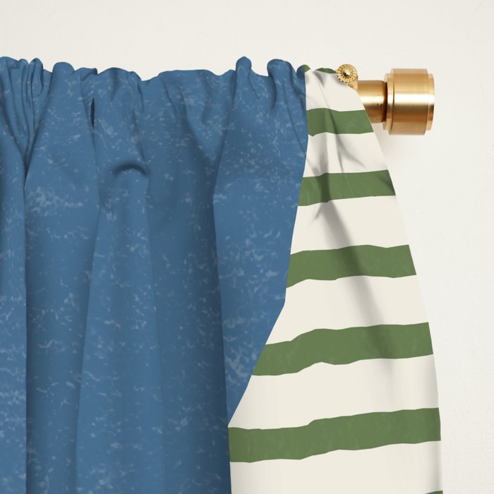 Lines Color Shapes - Blue Green Black Window Curtain Gallery Image 2