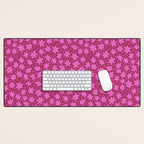 Pretty in Pink Winter Snowflakes Desk Mat Gallery Image 1