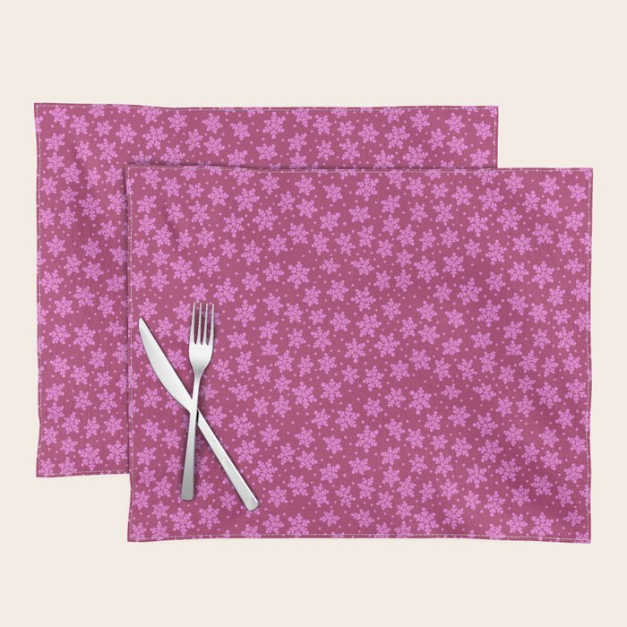 Pretty in Pink Winter Snowflakes Placemat Gallery Image 1