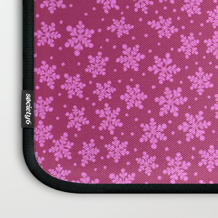 Pretty in Pink Winter Snowflakes Laptop Sleeve Gallery Image 3