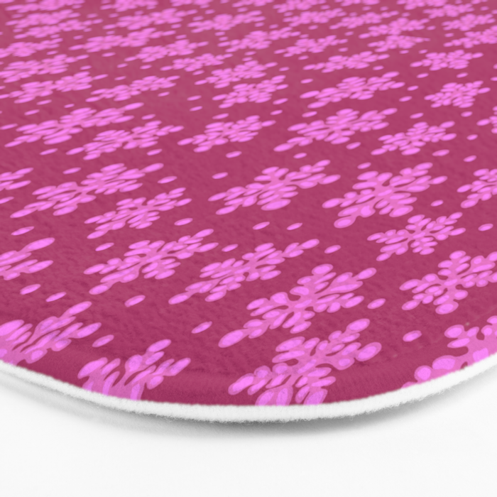 Pretty in Pink Winter Snowflakes Bath Mat Gallery Image 3