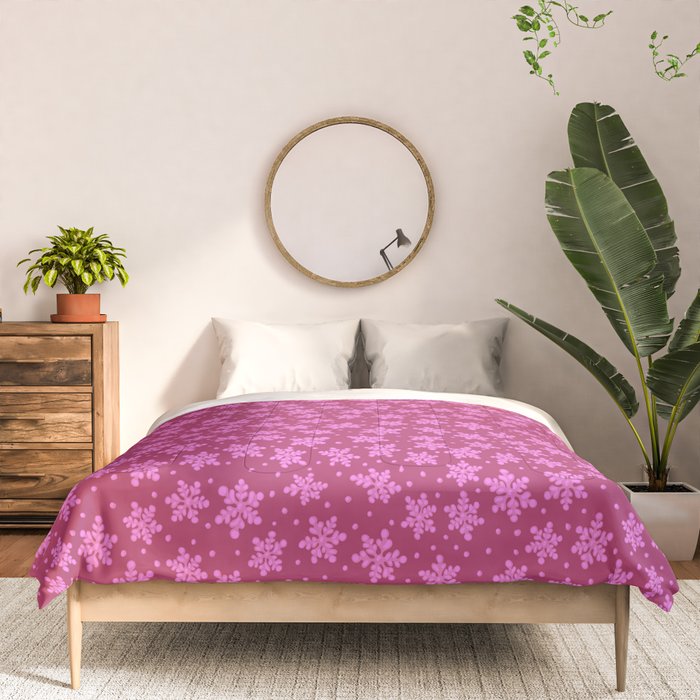 Pretty in Pink Winter Snowflakes Comforter Gallery Image 3