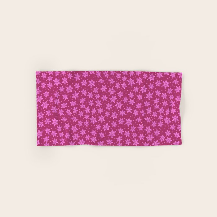 Pretty in Pink Winter Snowflakes Bath Towel Gallery Image 1