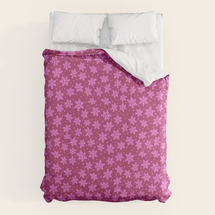 Pretty in Pink Winter Snowflakes Duvet Cover Gallery Image 6