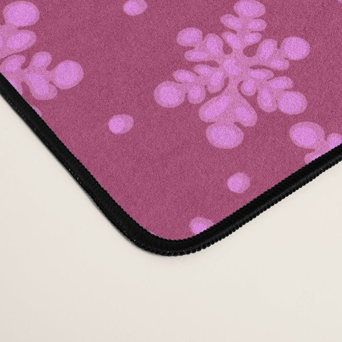Pretty in Pink Winter Snowflakes Desk Mat Gallery Image 4