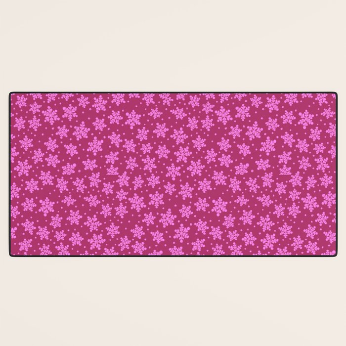 Pretty in Pink Winter Snowflakes Desk Mat Gallery Image 3