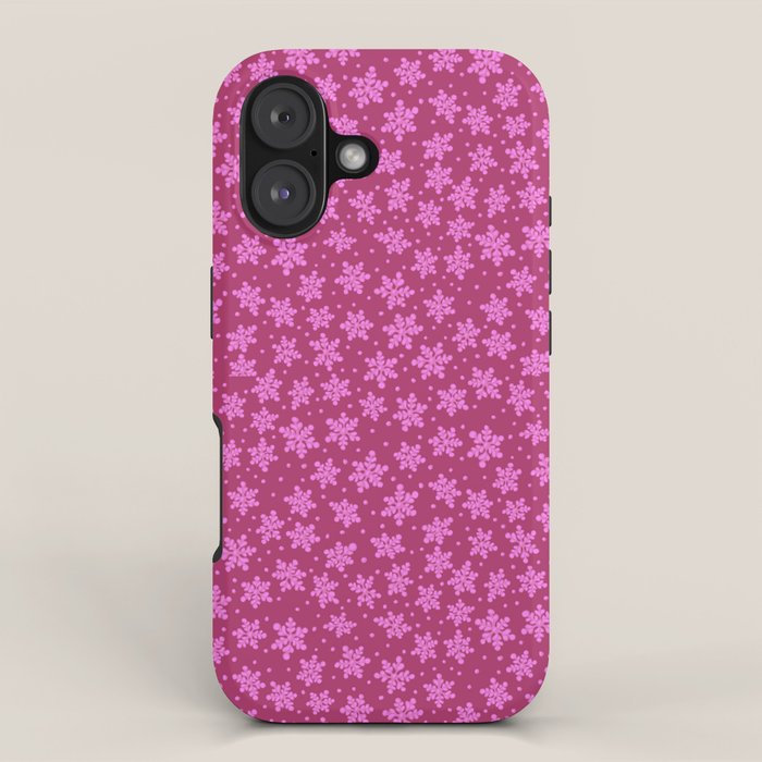 Pretty in Pink Winter Snowflakes iPhone Case Gallery Image 1