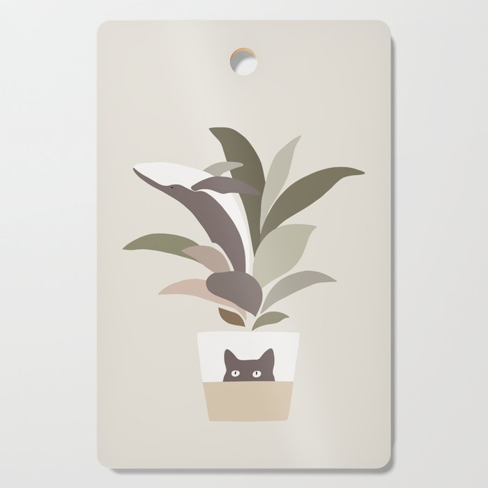 Cat and Plant 29: A Leaf of Whale Cutting Board Gallery Image 1