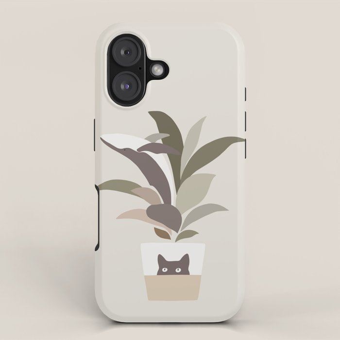 Cat and Plant 29: A Leaf of Whale iPhone Case Gallery Image 1