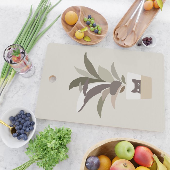Cat and Plant 29: A Leaf of Whale Cutting Board Gallery Image 2