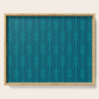 Organic Geometrics Pattern in Moroccan Teal Blue Tones Serving Tray Gallery Image 1
