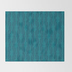 Organic Geometrics Pattern in Moroccan Teal Blue Tones Throw Blanket Gallery Image 2