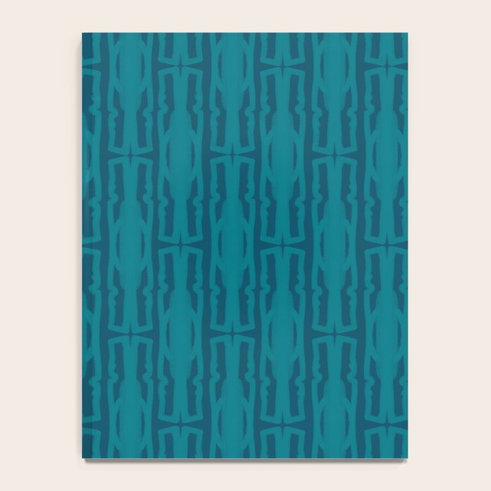 Organic Geometrics Pattern in Moroccan Teal Blue Tones Notebook Gallery Image 4