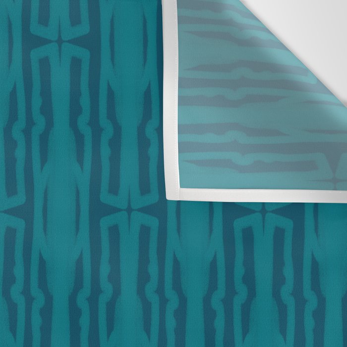 Organic Geometrics Pattern in Moroccan Teal Blue Tones Wall Tapestry Gallery Image 3