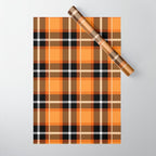 Orange + Black Plaid Wrapping Paper Gallery Image 1