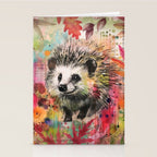 Colorful Hedgehoog Garden Indian Summer Flora And Wildlife Stationery Card Gallery Image 2