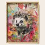 Colorful Hedgehoog Garden Indian Summer Flora And Wildlife Serving Tray Gallery Image 1