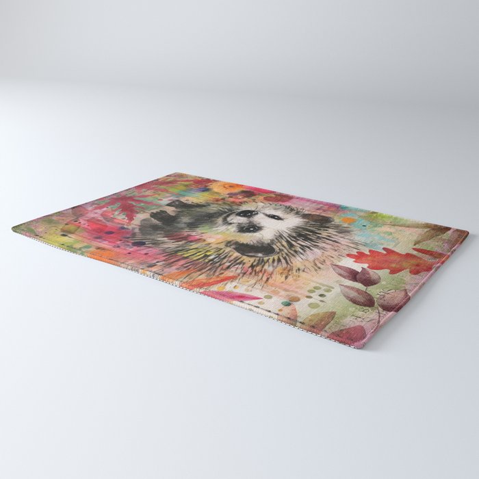 Colorful Hedgehoog Garden Indian Summer Flora And Wildlife Rug Gallery Image 3