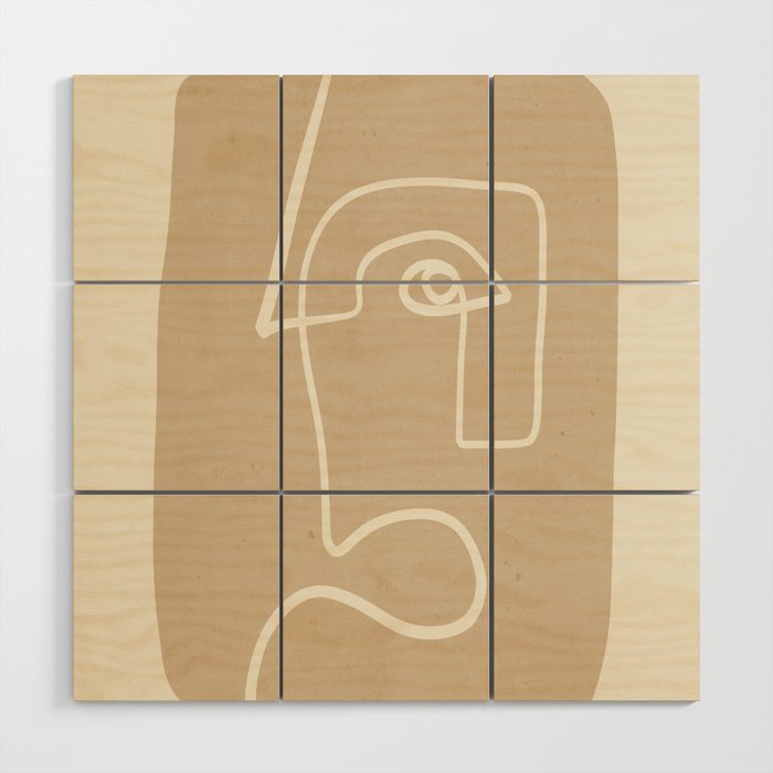 Abstract line art / Face 7 Wood Wall Art Gallery Image 1