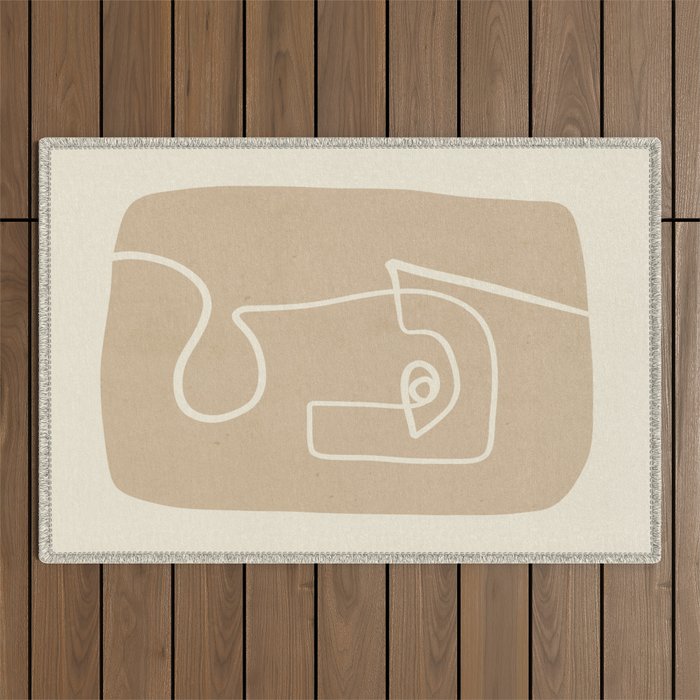 Abstract line art / Face 7 Outdoor Rug Gallery Image 1