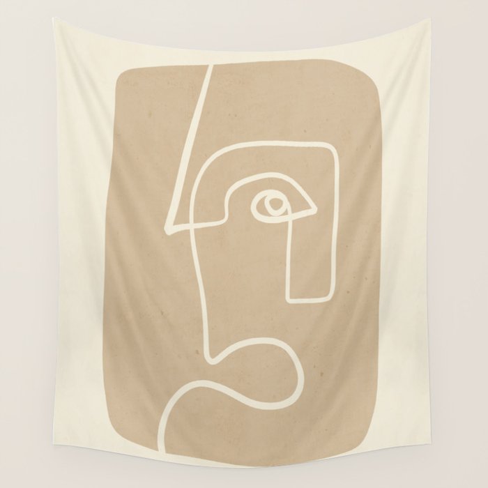 Abstract line art / Face 7 Wall Tapestry Gallery Image 1
