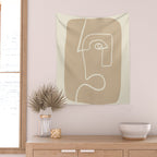 Abstract line art / Face 7 Wall Tapestry Gallery Image 2