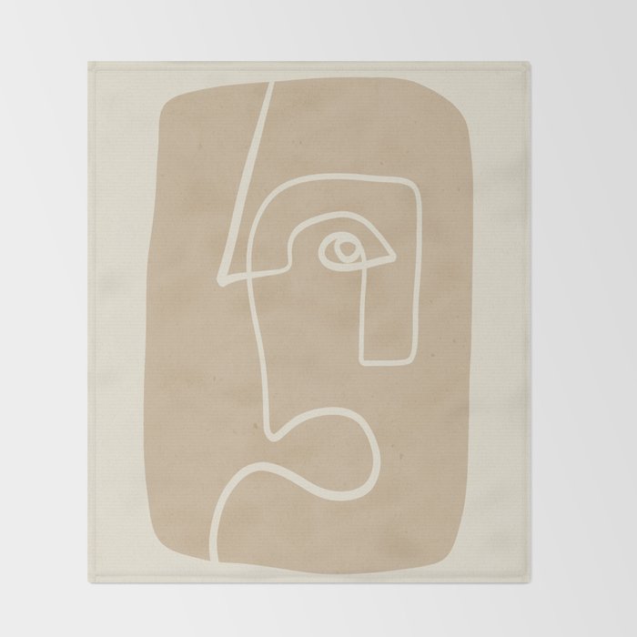 Abstract line art / Face 7 Throw Blanket Gallery Image 2