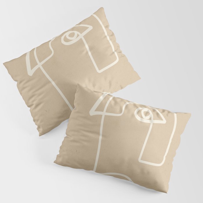 Abstract line art / Face 7 Pillow Sham Gallery Image 3