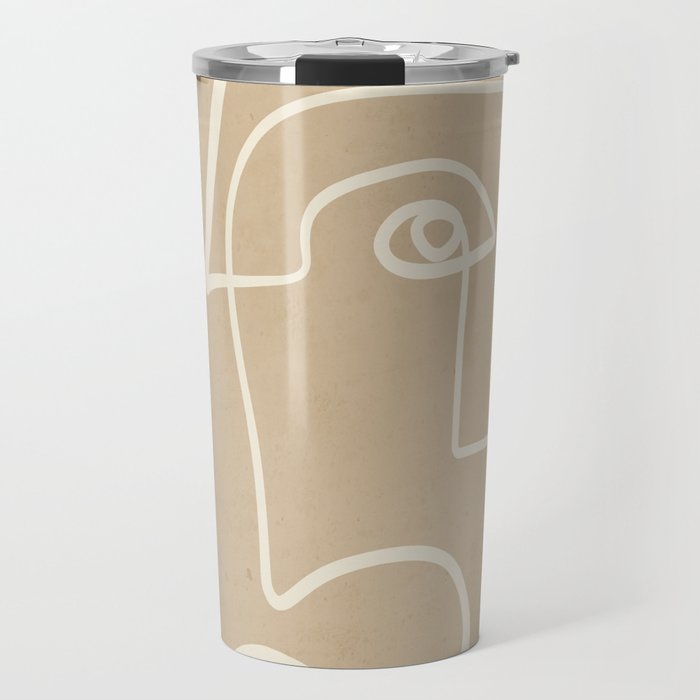 Abstract line art / Face 7 Travel Mug Gallery Image 1