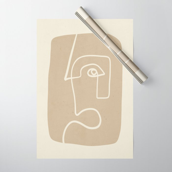 Abstract line art / Face 7 Wrapping Paper Gallery Image 1