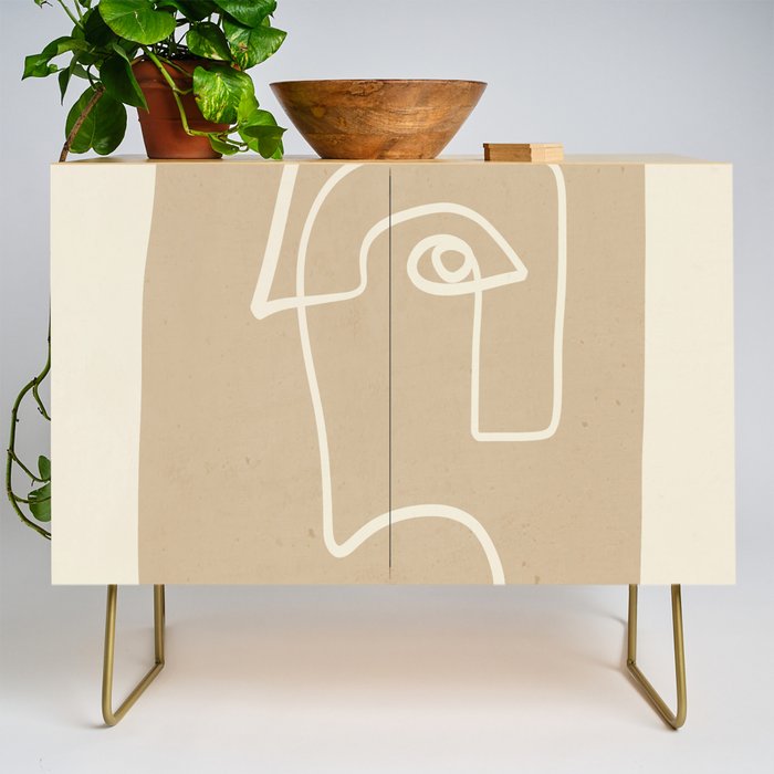 Abstract line art / Face 7 Credenza Gallery Image 1