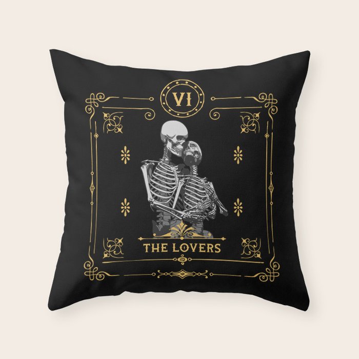 The Lovers VI Tarot Card Throw Pillow Gallery Image 6