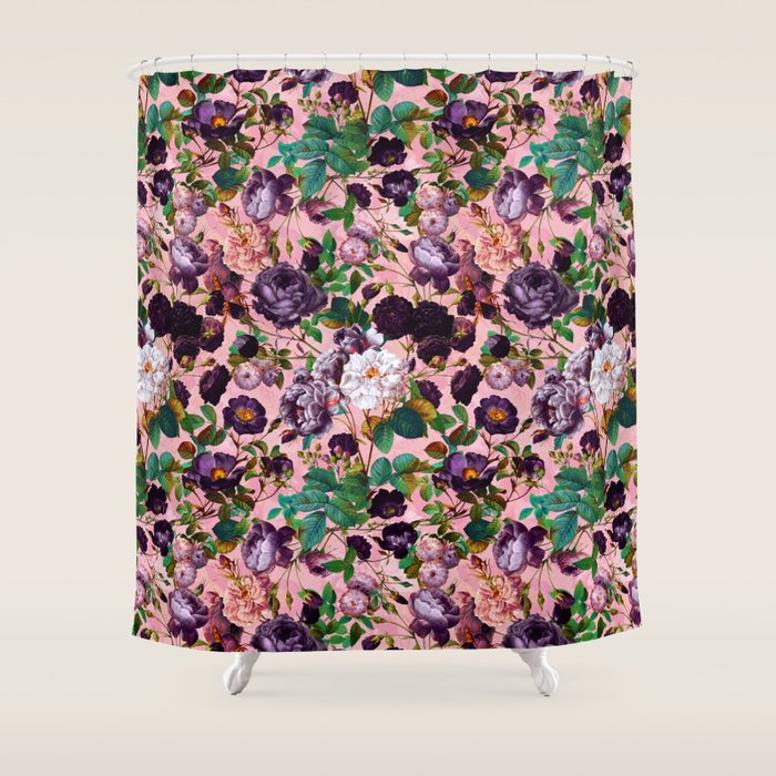 Rose Pink Garden Shower Curtain Gallery Image 1