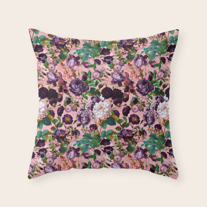 Rose Pink Garden Throw Pillow Gallery Image 6