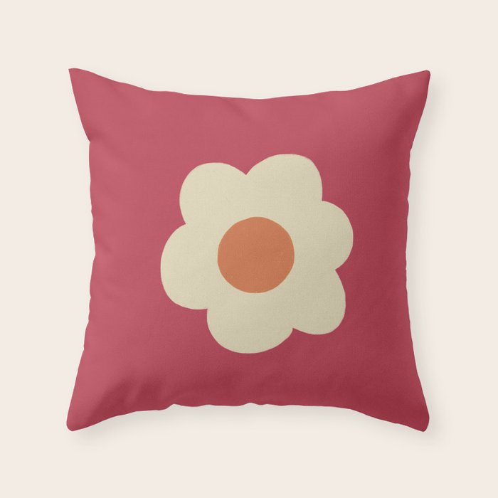 Magenta flower Throw Pillow Gallery Image 6