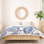 Happy Sloth - Tropical Blue Leaves Duvet Cover Gallery Image 3